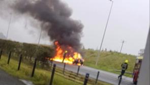 Vehicle fire in Limerick causes road closure