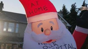 Santa Claus comes to town to say 'stay at home'