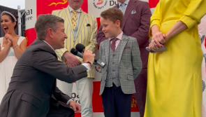 WATCH: Young boy steals the show at Best Dressed stakes on Derby Day 