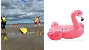 Floating pink flamingo toy sparks multi agency air and sea rescue operation