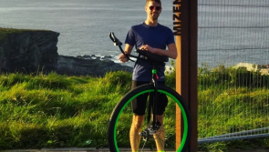 Man attempts to set Guinness World Record by travelling across Ireland on one wheel