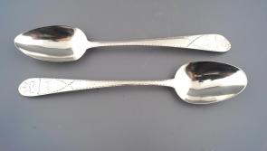 A Pair of rare Limerick silver spoons to go up for auction 