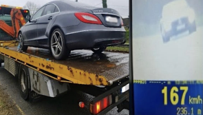 Kildare: Driver arrested after speeding double the limit 