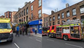 Busy Dublin city centre road closed as officials deal with building fire