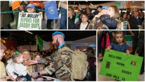 PICTURES: Joyful scenes at Dublin Airport as Irish peacekeepers fly home from Lebanon