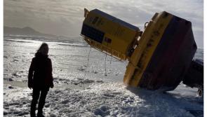 'Big scrap value in that!' - Storm &Eacute;owyn washes up an old victim of Storm Darragh on Irish beach