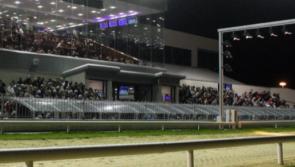 Hillside Flyer leading the way in an A3 525 in Limerick Greyhound Stadium