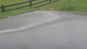WATCH: Absolutely torrential rain affecting parts of Offaly as thunderstorms sweep across Ireland