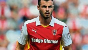 Limerick's Anthony Forde celebrates Rotherham's Wembley play-off win