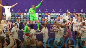 Jubilant England players gate-crash press conference after Euro final triumph