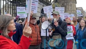 Tutors gather at Leinster House to protest against &lsquo;ridiculous&rsquo; work conditions