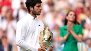 Kate presents Carlos Alcaraz with his first Wimbledon championship trophy