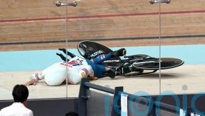 Great Britain&rsquo;s team pursuit world title defence ends with crash in qualifying