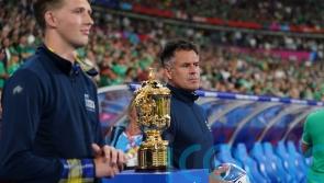 Kenny Logan delivers match ball for Scotland v Ireland in memory of Doddie Weir