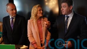 Micheal Martin and Fianna Fail MEP candidate argue at campaign launch