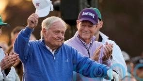 Honorary starters Jack Nicklaus, Gary Player and Tom Watson kick off the Masters