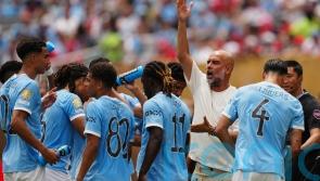 Pep Guardiola says referee&rsquo;s decision to dismiss Rico Lewis was &lsquo;unnecessary&rsquo;