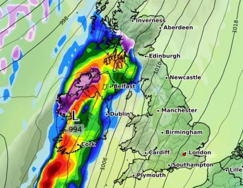 Met Eireann weather forecast for Ireland for the coming days 