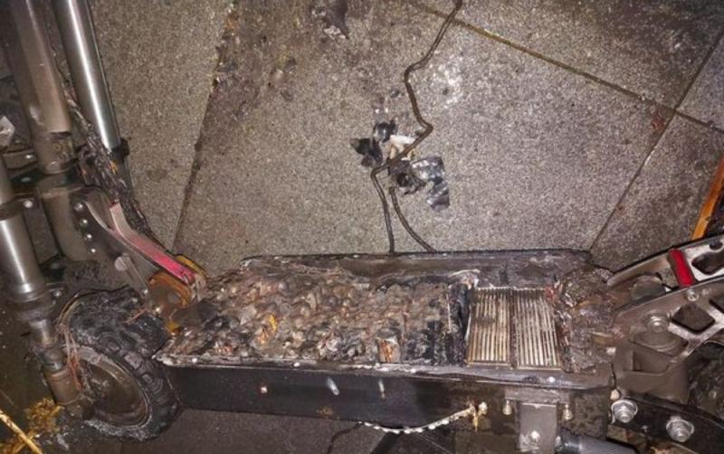 Lucky escape for family as e-scooter catches fire