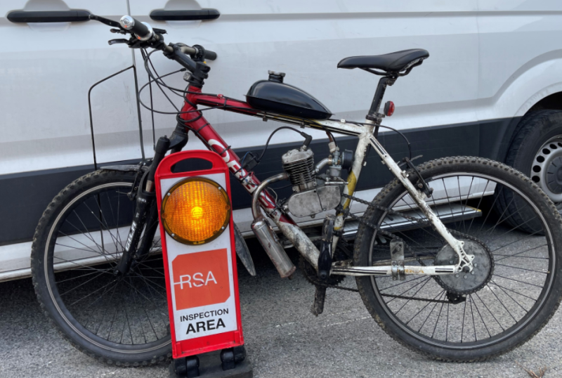 'Dangerously defective' bike with engine attached seized by Gardai