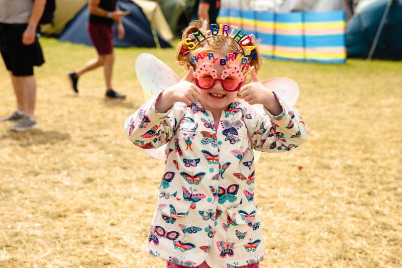 Four-year-old girl celebrates her birthday at Kaleidoscope Festival