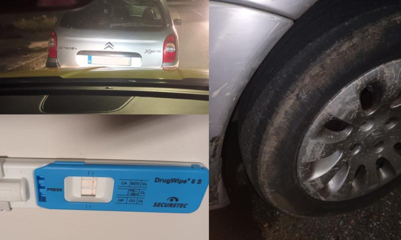 Man driving erratically in car with bald tyres also tested positive for meth - Garda&iacute;