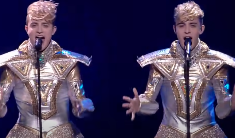 Irish pop duo Jedward reveal 'close call' after bus crashes into train station