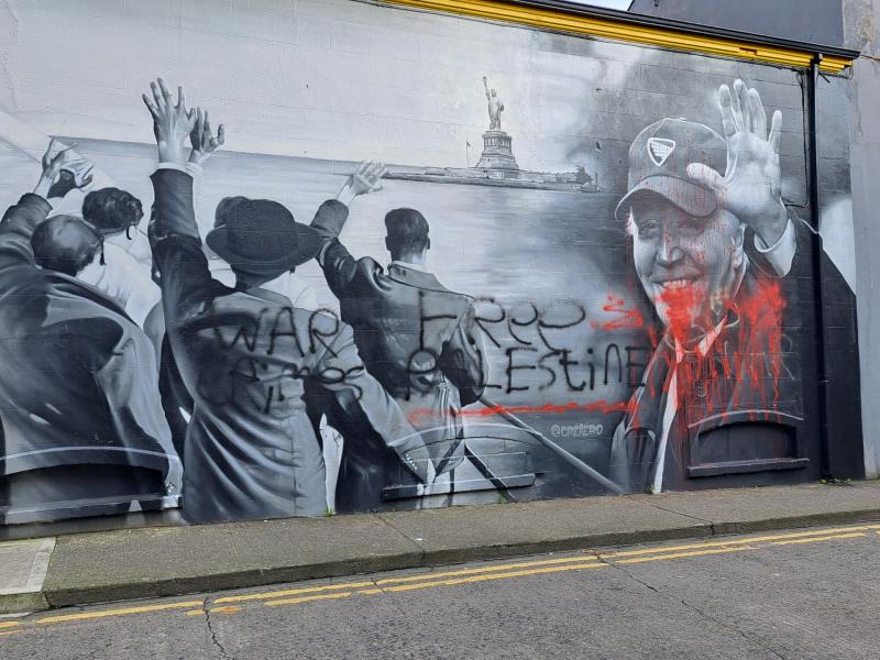 Joe Biden mural located in Ireland vandalised