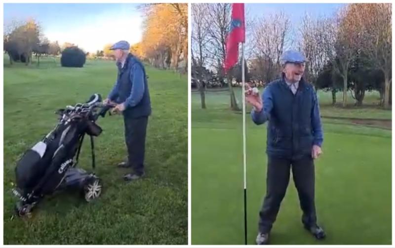 WATCH: 91-year-old Irish golfer lands first-ever hole-in-one in heartwarming video