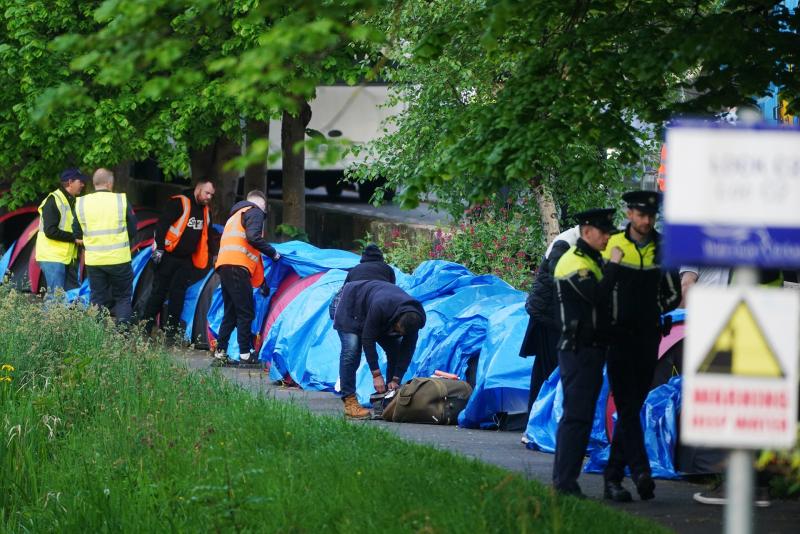 New Dublin migrant camp will be &lsquo;moved on&rsquo;, minister says