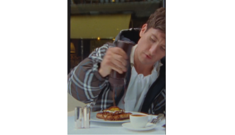 WATCH: Barry Keoghan drowns his breakfast in brown sauce in new Burberry ad