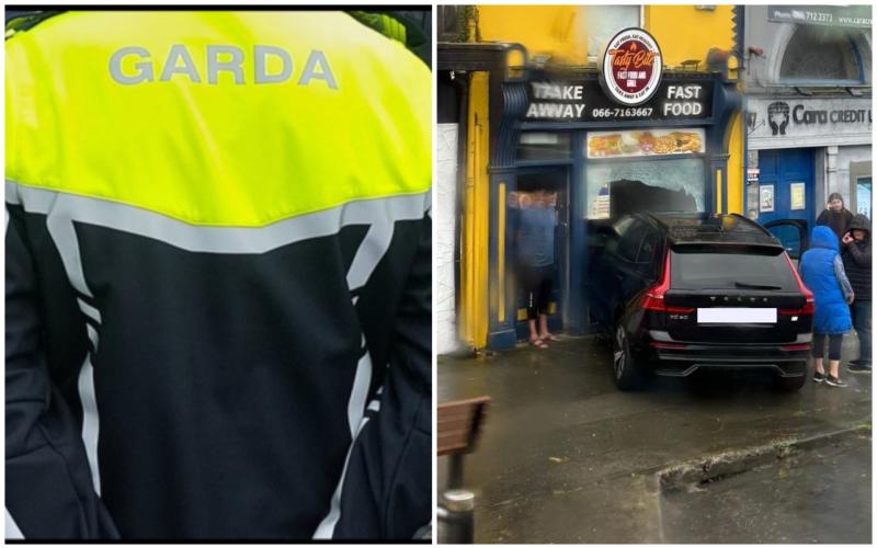 Lucky escape as car mounts path and crashes through front of Kerry takeaway