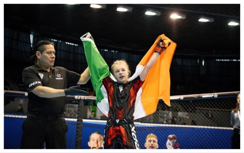 Youngest ever Irish female (11) takes home gold medal for Ireland at European MMA Championships