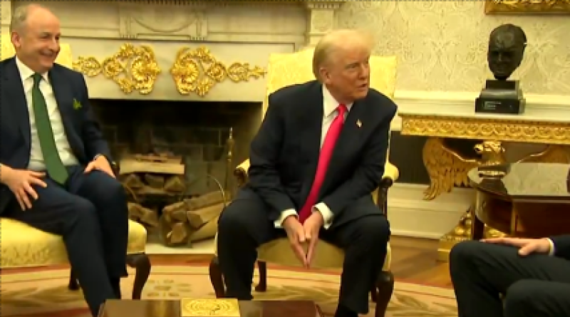 'Shame on you' Taoiseach laughs and cracks a joke when housing crisis is brought up with Trump