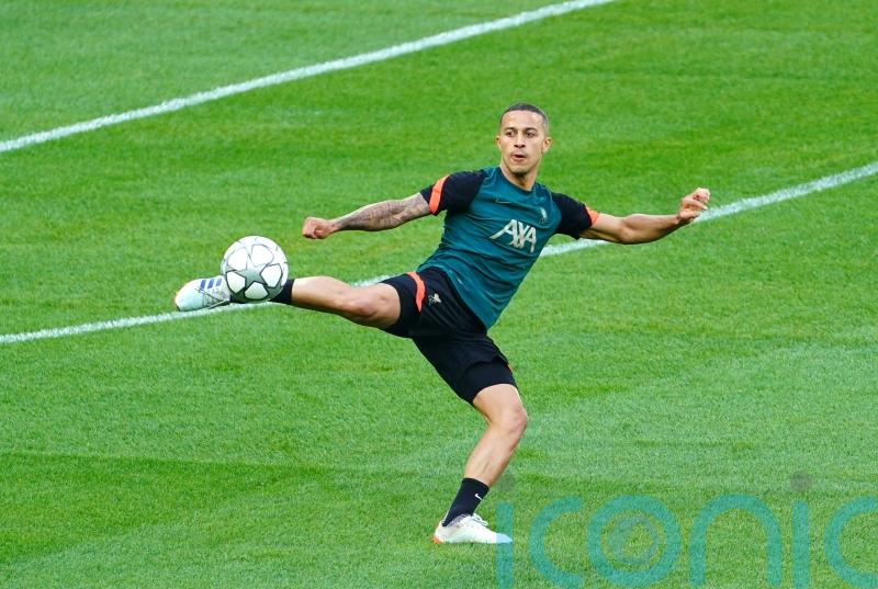 Liverpool midfielder Thiago Alcantara trains ahead of Champions League final