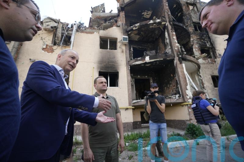 Taoiseach views devastation inflicted by Russian forces on visit to Kyiv