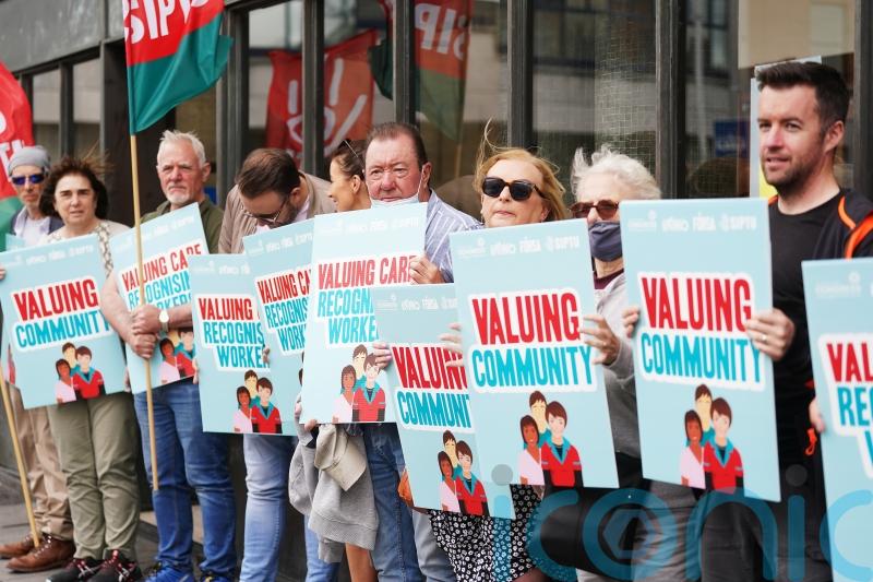 Community workers strike over pay outside Social Protection offices