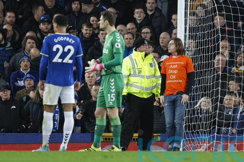 Protester given six-week sentence for tying himself to post at Everton game