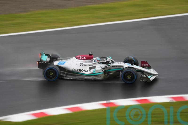 George Russell leads Lewis Hamilton in Mercedes one-two during Japan GP practice