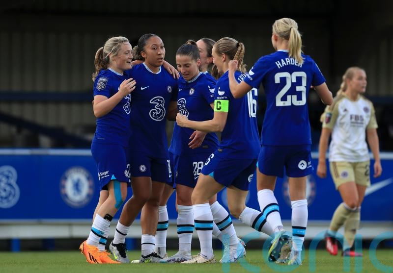 Chelsea thrash Leicester to move a point behind WSL leaders Manchester United