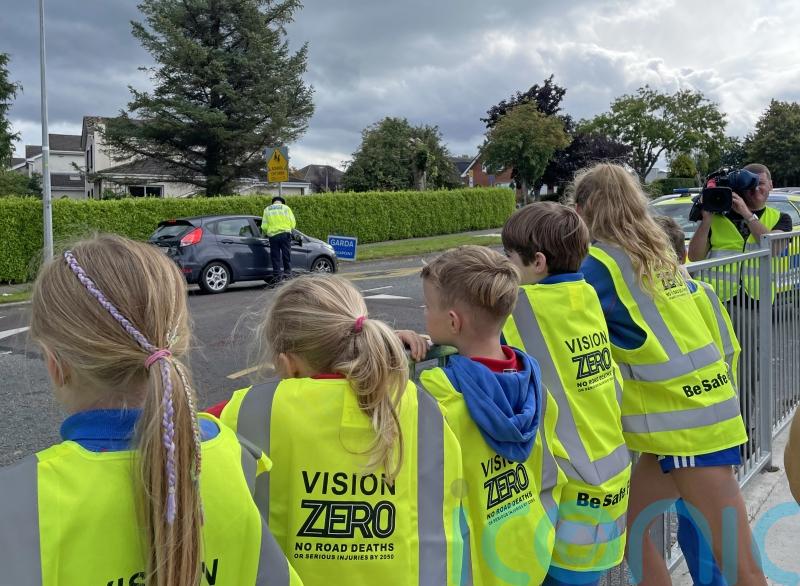 Pupils and principal urge road users to be careful as schools return