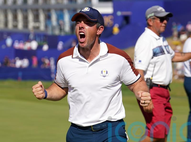 Ryder Cup day two: Europe on course to regain trophy as emotions run high in Rome