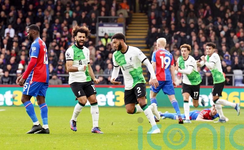 Landmark goal for Mohamed Salah as Liverpool fight back at Crystal Palace