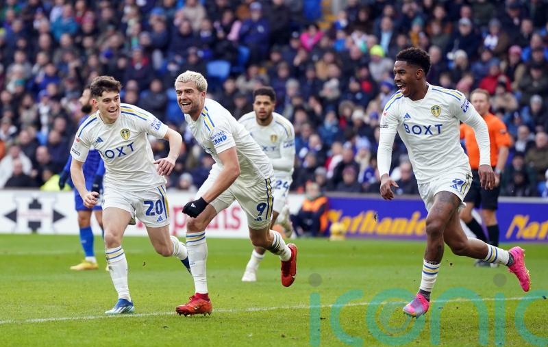 Impressive Leeds score three at Cardiff to stay in pursuit of the top two