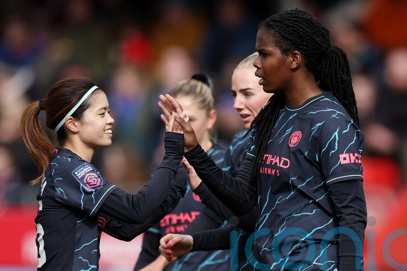 Manchester City move back level with WSL leaders Chelsea by thrashing Brighton