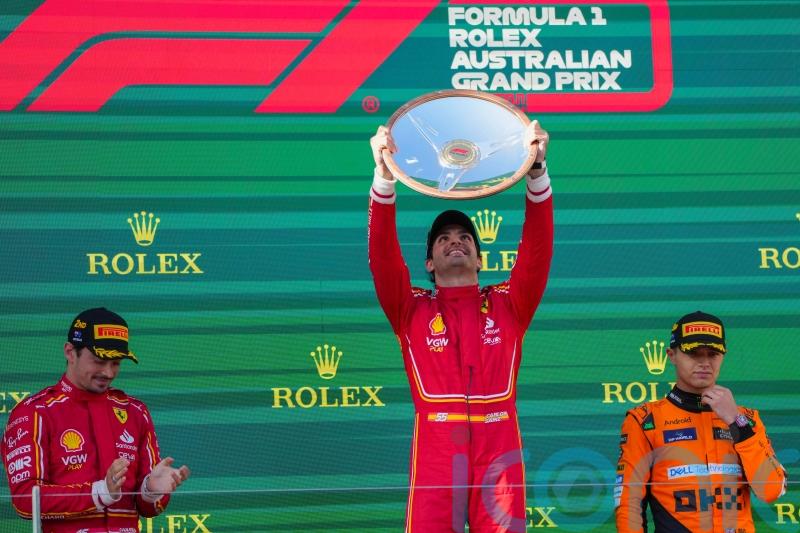 Ferrari&rsquo;s Carlos Sainz wins Australian Grand Prix after Max Verstappen retires