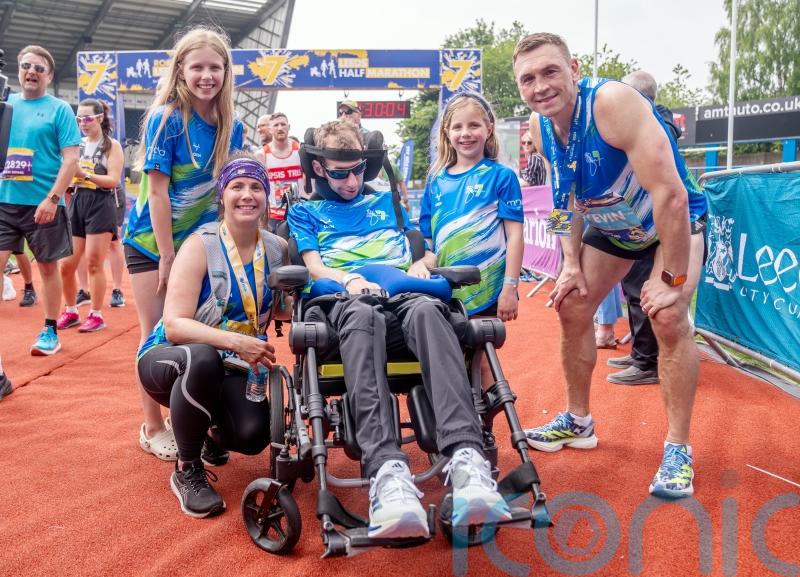 Kevin Sinfield completes Rob Burrow Leeds Marathon as MND fundraising continues