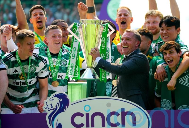 A brilliant day: Brendan Rodgers savours moment as Celtic awarded league trophy