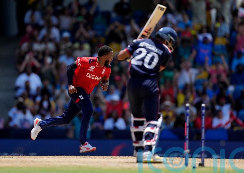 Chris Jordan takes England&rsquo;s first men&rsquo;s T20 hat-trick to limit USA to 115