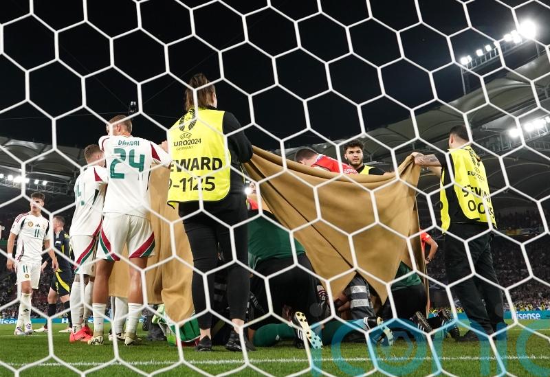 Hungary striker Barnabas Varga broke several facial bones against Scotland